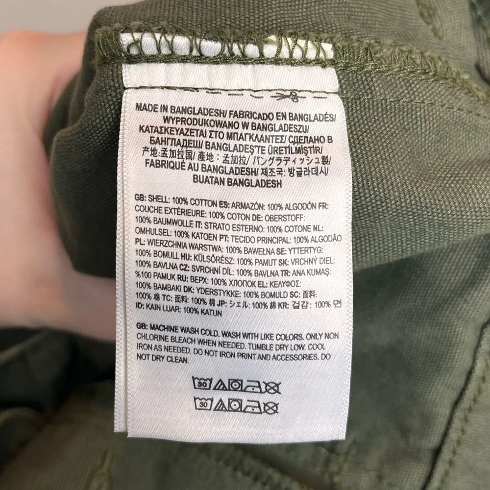 Vans Women’s Arroyo Wide Leg Cargo Pants Olive Green 100% Cotton Canvas Size 26 - Picture 8 of 9